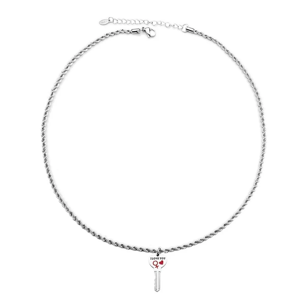 Hot Fashion Love Key Pendant Necklace Creative Couple Necklace Jewelry For Girlfriend Boyfriends