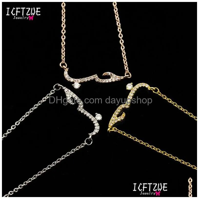 pendant necklaces fashion arabic gold necklace jewelry bff friendship cz love statement collar arabe chain for women giftpendant