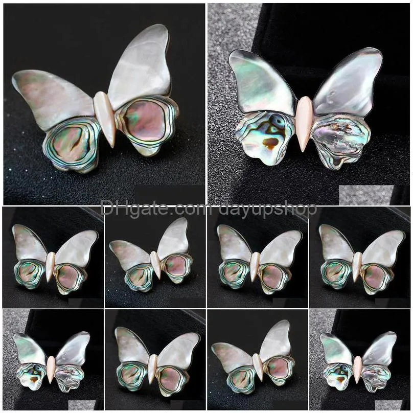 pins, brooches kawaii cute natural shell butterfly for women and men elegant insects banquet weddings brooch christmas gifts