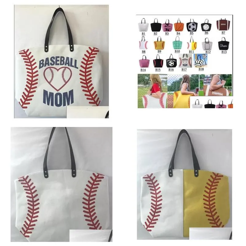 Outdoor beach bag sports canvas Softball Baseball Tote Football shouder bags Girl Volleyball Totes Storage