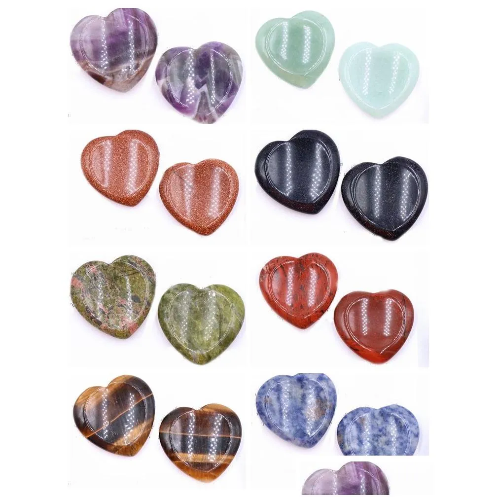 40mm Natural Howlite Pocket Palm Thumb Healing Crystal Heart Love Worry Stones Reiki Balancing Crystals and Healing Stone