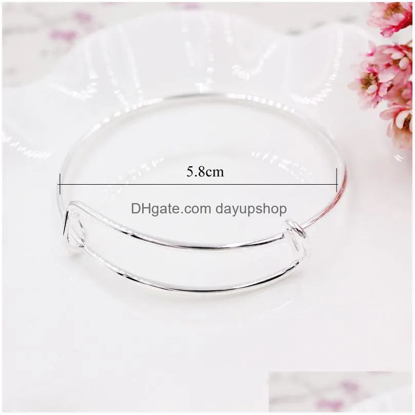 selling silver gold tone expandable wire bangle bracelet for beading or charm bracelets bangle 100 pieceslot whole95101141387858