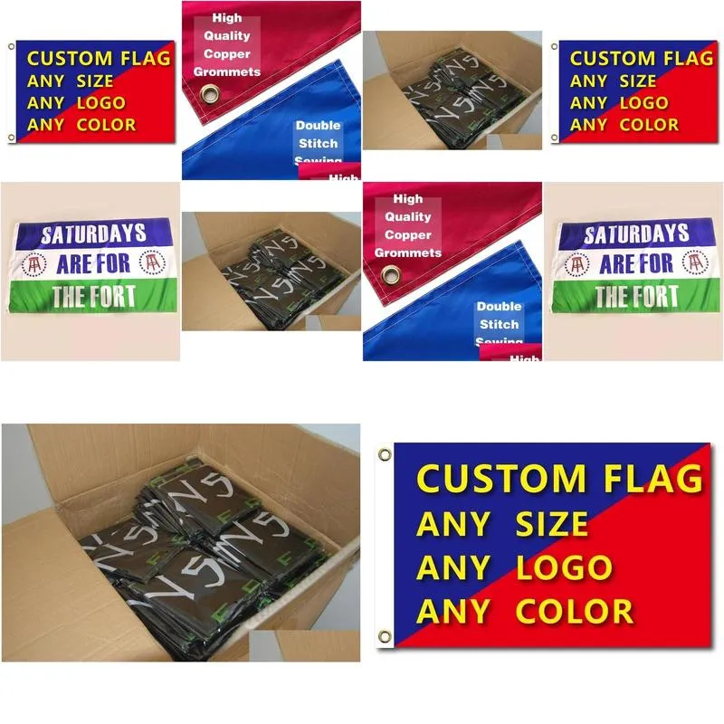 3x5 FT Custom Flag Polyester Shaft Cover Outdoor Advertising Banner Decoration Party Sport Confederate College with Two Brass Grommets