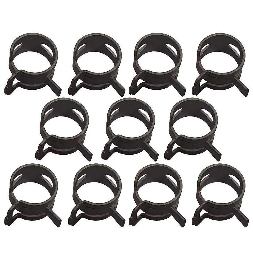  10pcs hose clamps fuel hose line water pipe clamp hoops air tube fastener spring clips m6-32mm