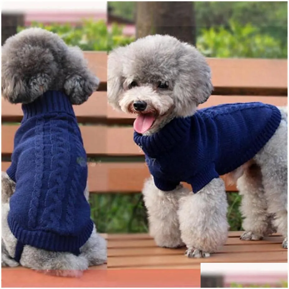 dog apparel 1pcs knitted sweater pet high neck vest clothes cat puppy coat small winter warm soft knitwear pets costume