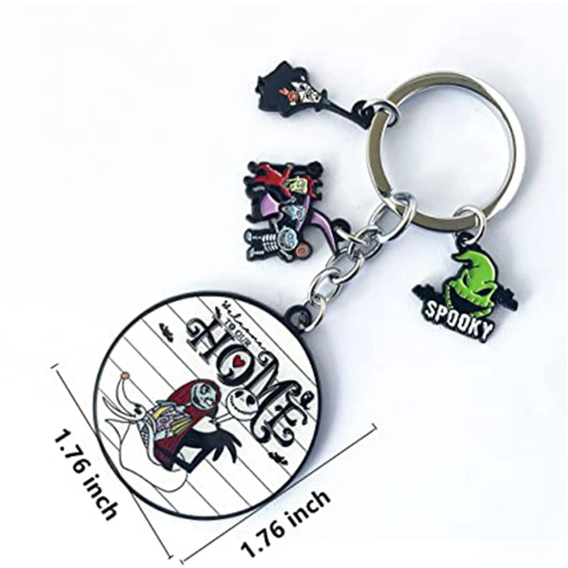 Anime halloween christmas horror ghost character Drip Oil Metal Ball Bell Keychain key ring accesssory