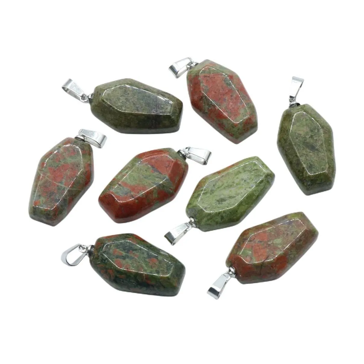 Wholesale Different Materials Jasper Crystal Coffin Shaped Gemstone Mini Carved Stone Women Men Gift