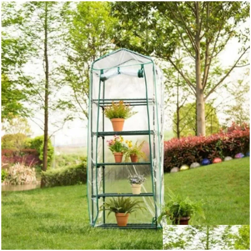 Other Garden Supplies 2/3/4/5 Tier Small Greenhouse Outdoor Plant Grow Green House PVC Cover Transparent