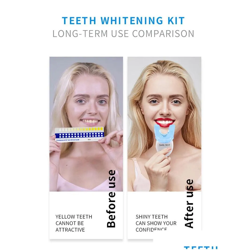 teeth whitening kit with led blue light accelerator dental whitener 100sets