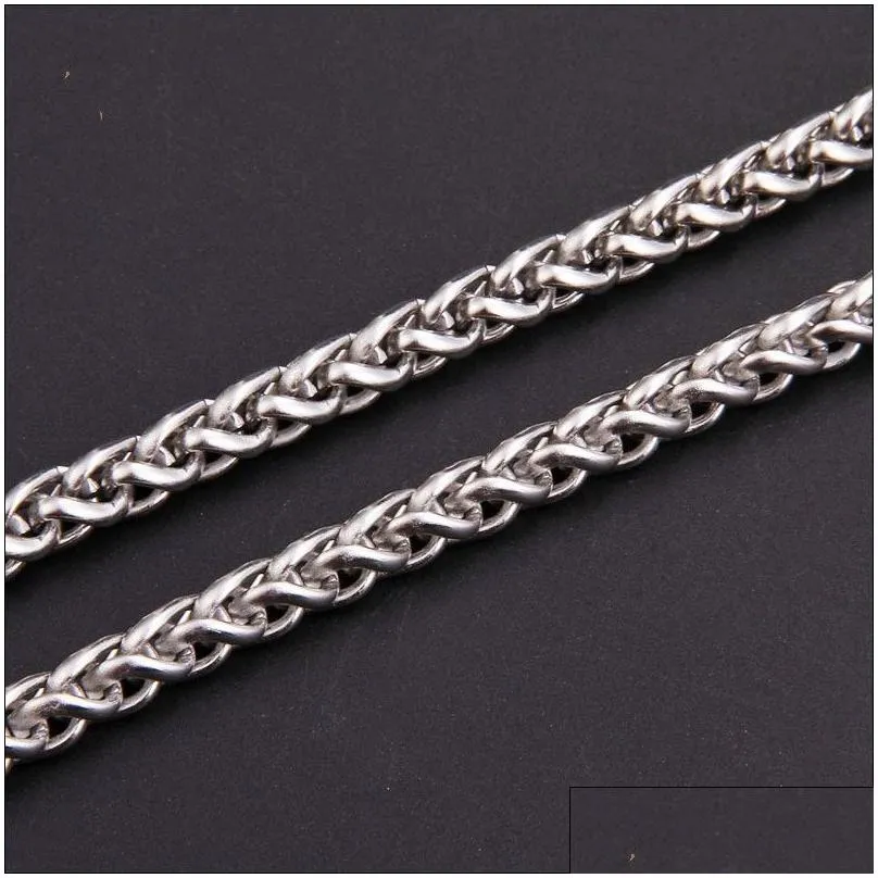 Stainless steel necklace keel chain flower basket chain Europe and the United States men and women chain 3-8 mm men and women link link