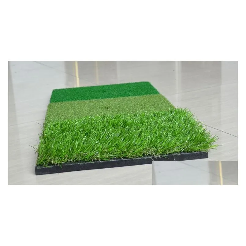 12``x24``Golf Hitting Mat Indoor Outdoor Backyard Tri-Turf Golf Mat with Tees Hole Practice Golf Protable Training Aids