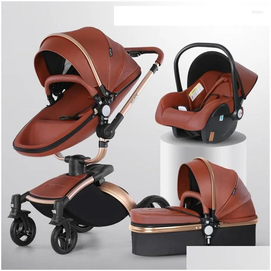 Strollers 2022 Luxury Baby Stroller 3 In 1 Born Car Carriange Shell Type Pushchair High Quality Pram Landscape295D