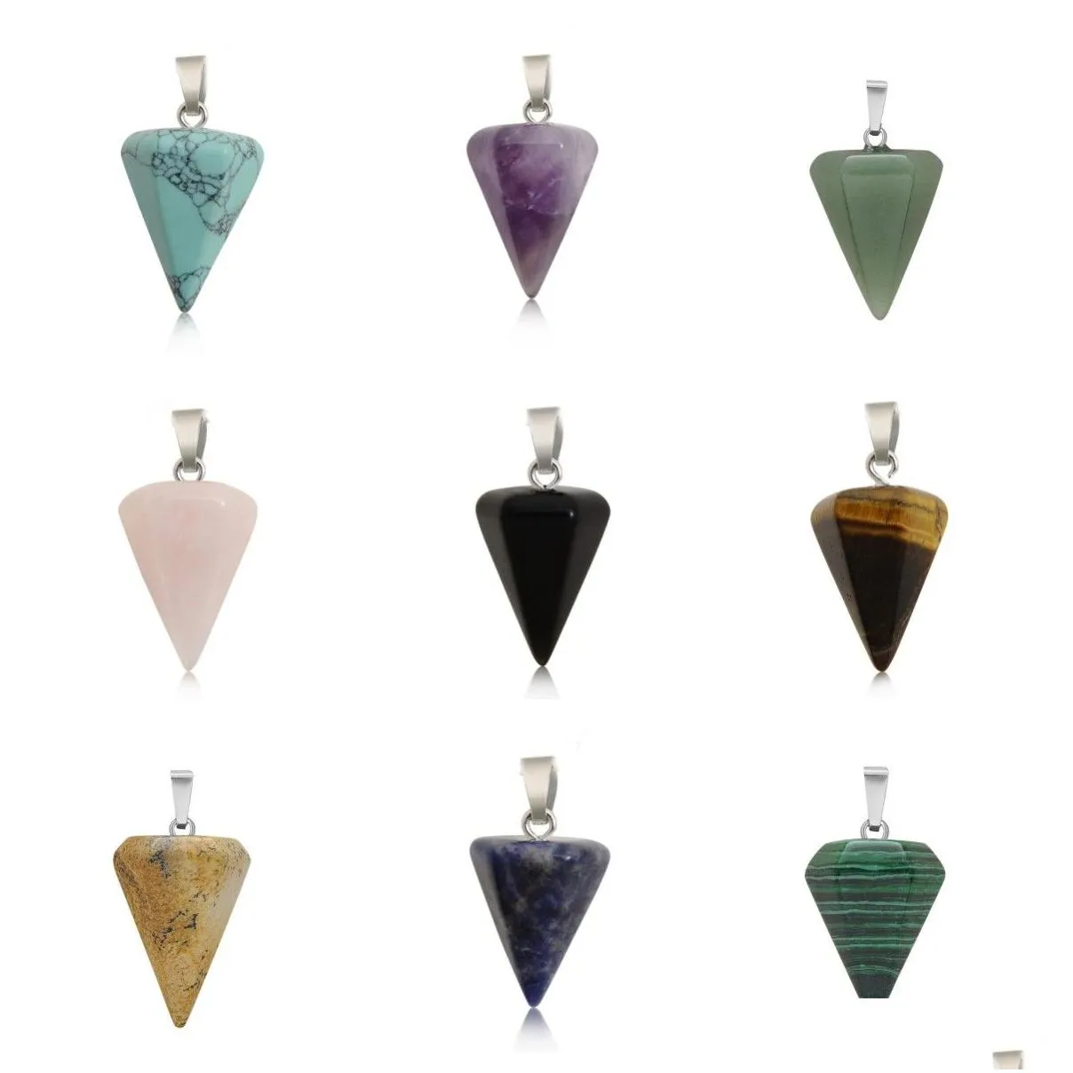 Wholesale Hexagon Natural Healing Amethyst Quartz Stone Fashion Charm Gemstone Pendant for Women Men Jewelry Making