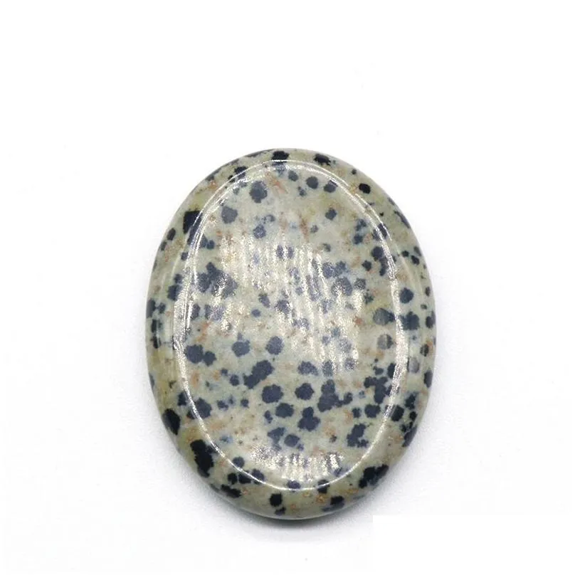 Natural Crystal Dalmation Jasper Gemstone Worry Stone Colorful Massage Healing Energy Worry Stones For Thump