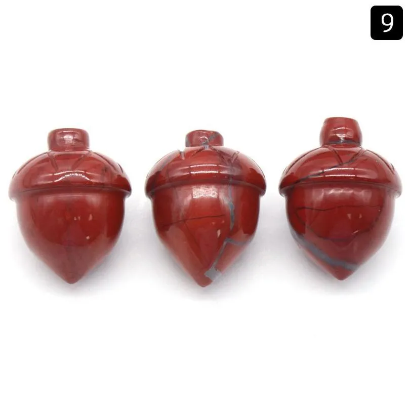 Natural Shape Acorn Gemstone Decorative Hand Carved Healing Rose Quartz Hazelnut Stone For Home Decoration Gift