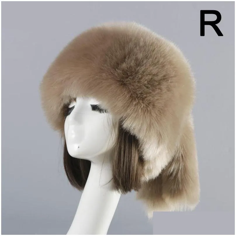 beanies beanie/skull caps colors cute tail thick windproof fluffy faux fur hats warm soft all-match spring autumn winter ski travel