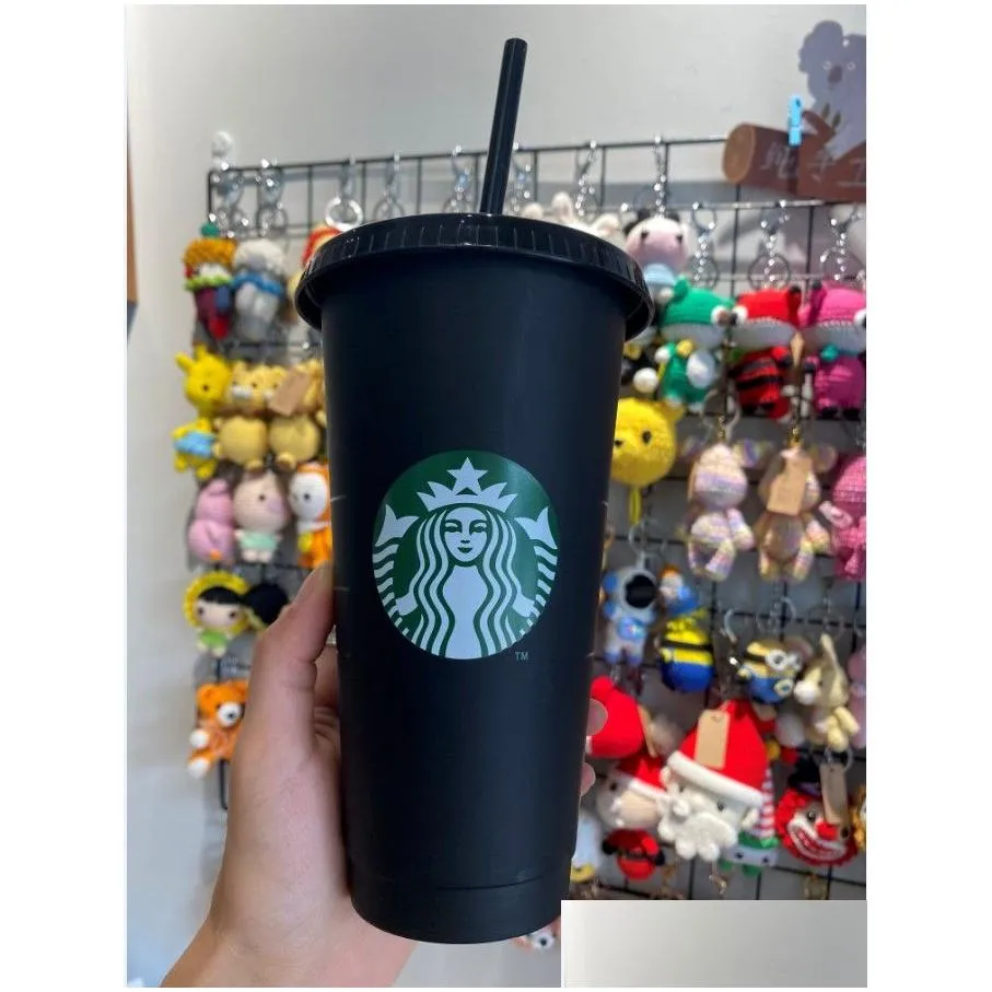 starbucks 24oz 16oz plastic mugs mermaid confetti tumbler goddess gift lid reusable clear drinking flat bottom straw color changing flash black