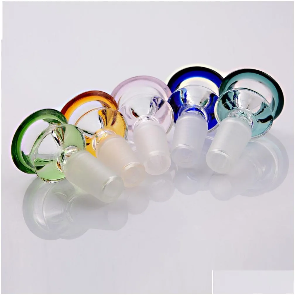 colorful 14 mm male joint glass bowl for smoking pipe glass bubbler glass smoking bowl for dry herb