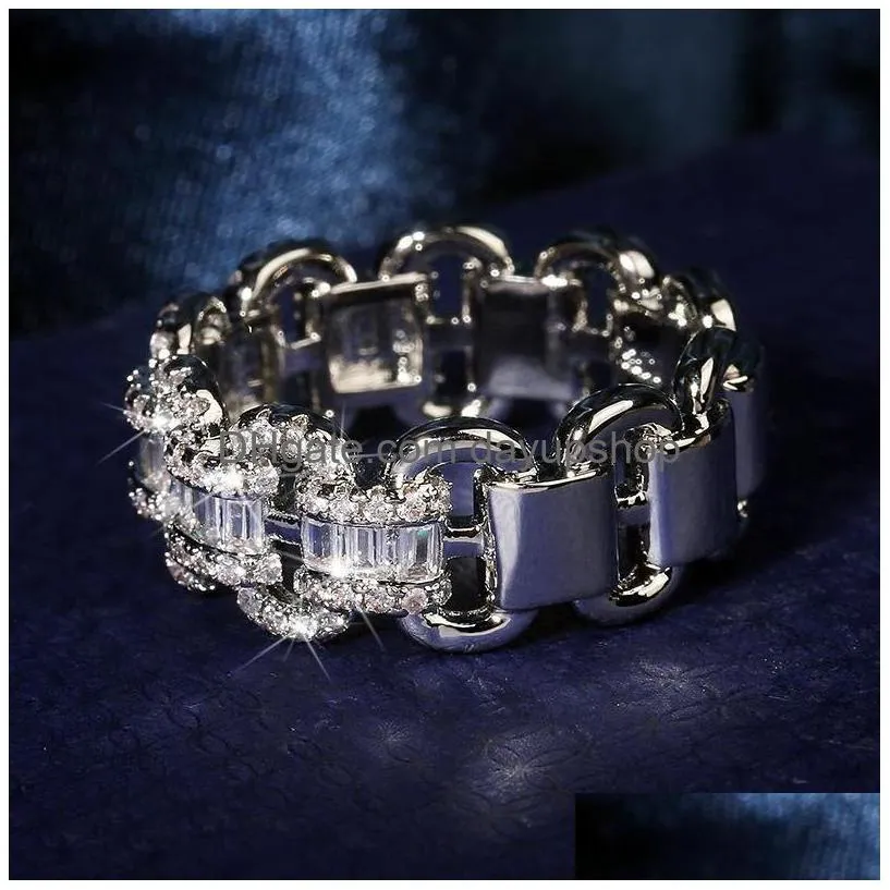 wedding rings selling fashion luxury ladies ring inlaid shining natural stone couple marriage proposal engagement gift