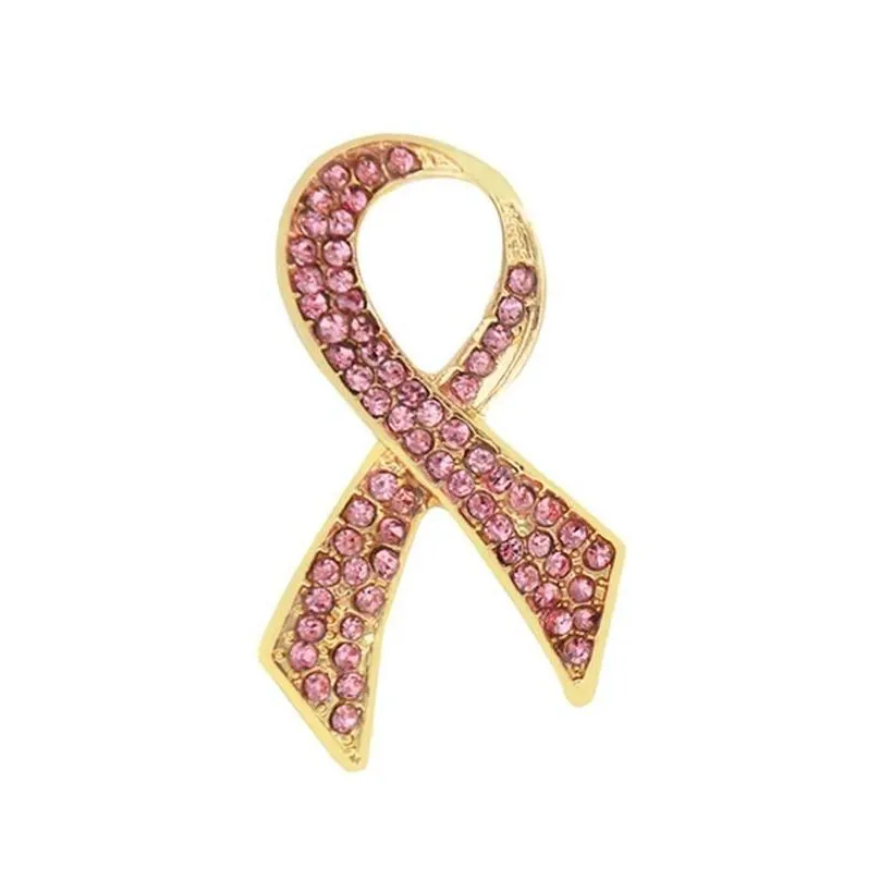 pins, brooches pink rhinestone bowtie breast cancer awareness pin ribbon brooch lucky jewelry
