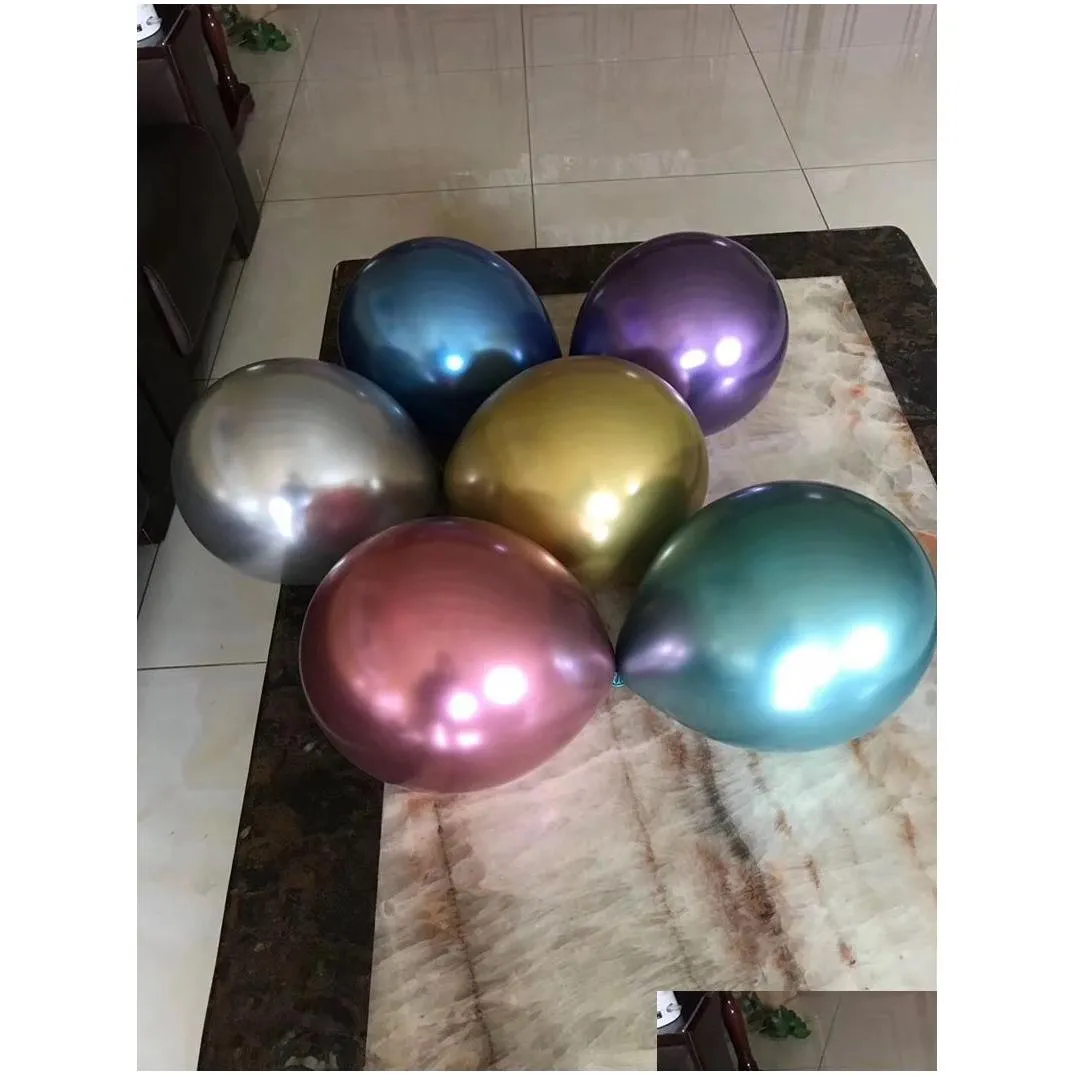 50pcs/set ballon wholesale glossy metal pearl latex balloons thick chrome metallic colors air balls globos birthday party decoration