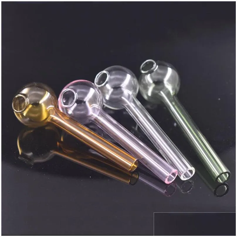 big size oil burner glass pipe 4inch 30mm ball glass tube smoking pipes tobcco herb glass oil nails water hand pipes smoking
