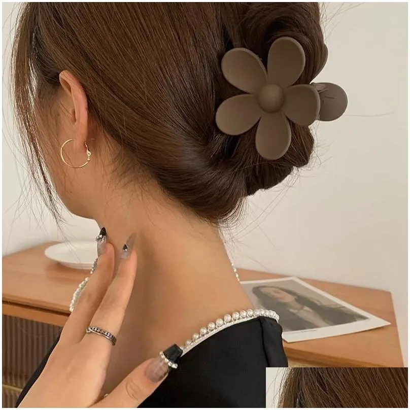 fashion flower claw clip for women girls sweet hair claw hair clamps crab headband winter hair accessories