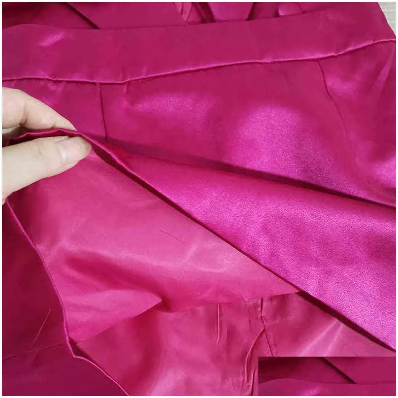 3 Pcs Sets Skirt Blazer Suits 2021 Summer New Sexy Rose Purple Three Piece DoubleBreasted Suit Shirt Short Skirt Jacket Suit J220813