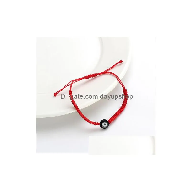 ship 20pcs lucky red string thread rope bracelet black turkish evil eye charm little girls kids children braided7852685