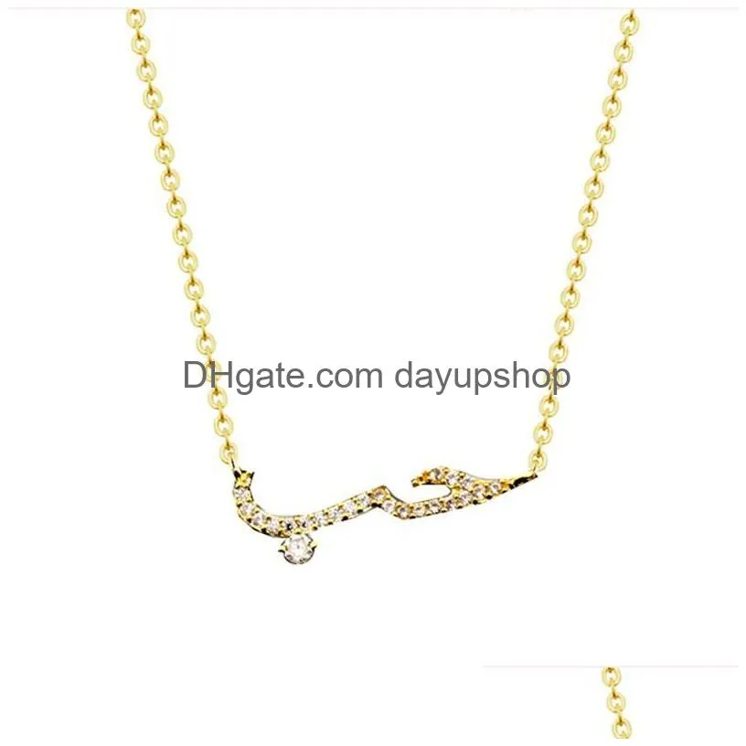 pendant necklaces fashion arabic gold necklace jewelry bff friendship cz love statement collar arabe chain for women giftpendant