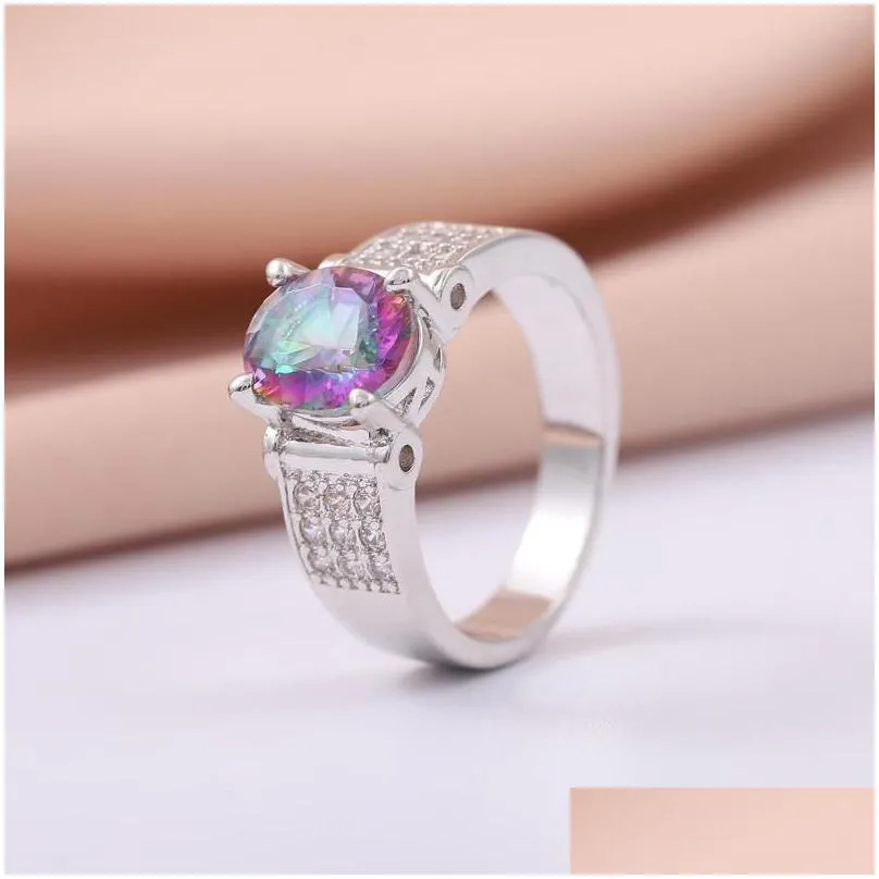 wedding rings ufooro mystic rainbow engagement 2023 zircon fashion jewelry for women silver color luxury promise