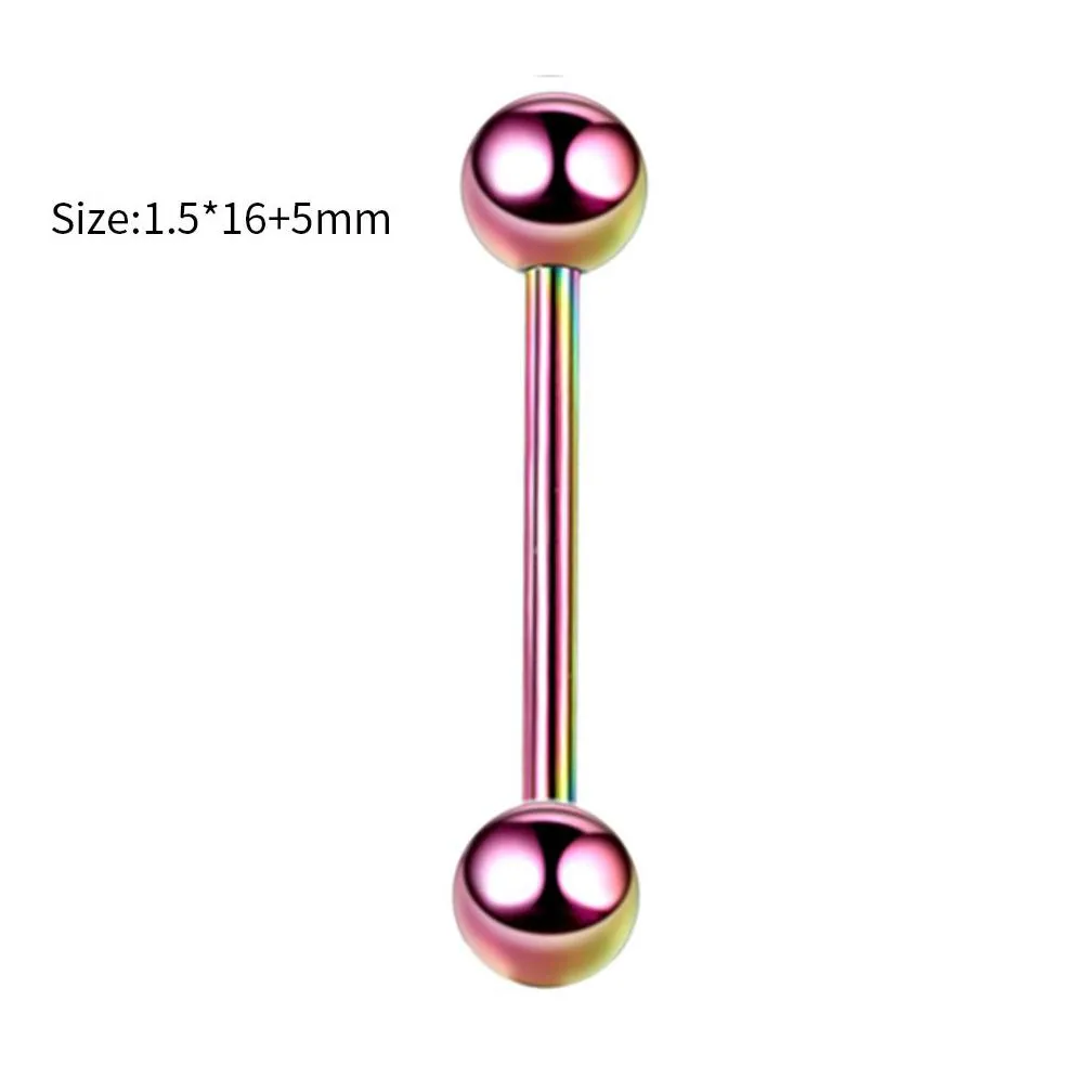 1pc 16mm surgical steel tongue rings nipple straight barbells surgical steel tongue lip stud bar tragus body piercing jewelry