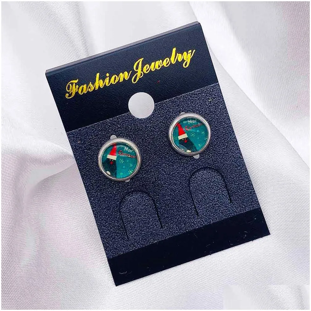 christmas winter festive time gem small snowflake earrings ear studs for women stainless steel christmas jewelry gift