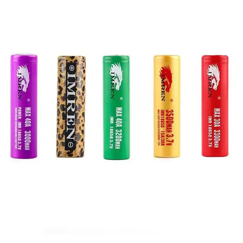 100% quality imr 18650 battery 3000mah 3300mah 3500mah 3.7v 30a 50a gold green leopard print rechargable vape box mod power lithium