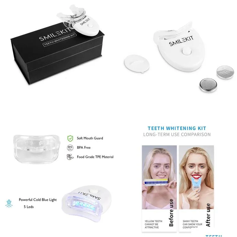 teeth whitening kit with led blue light accelerator dental whitener 100sets