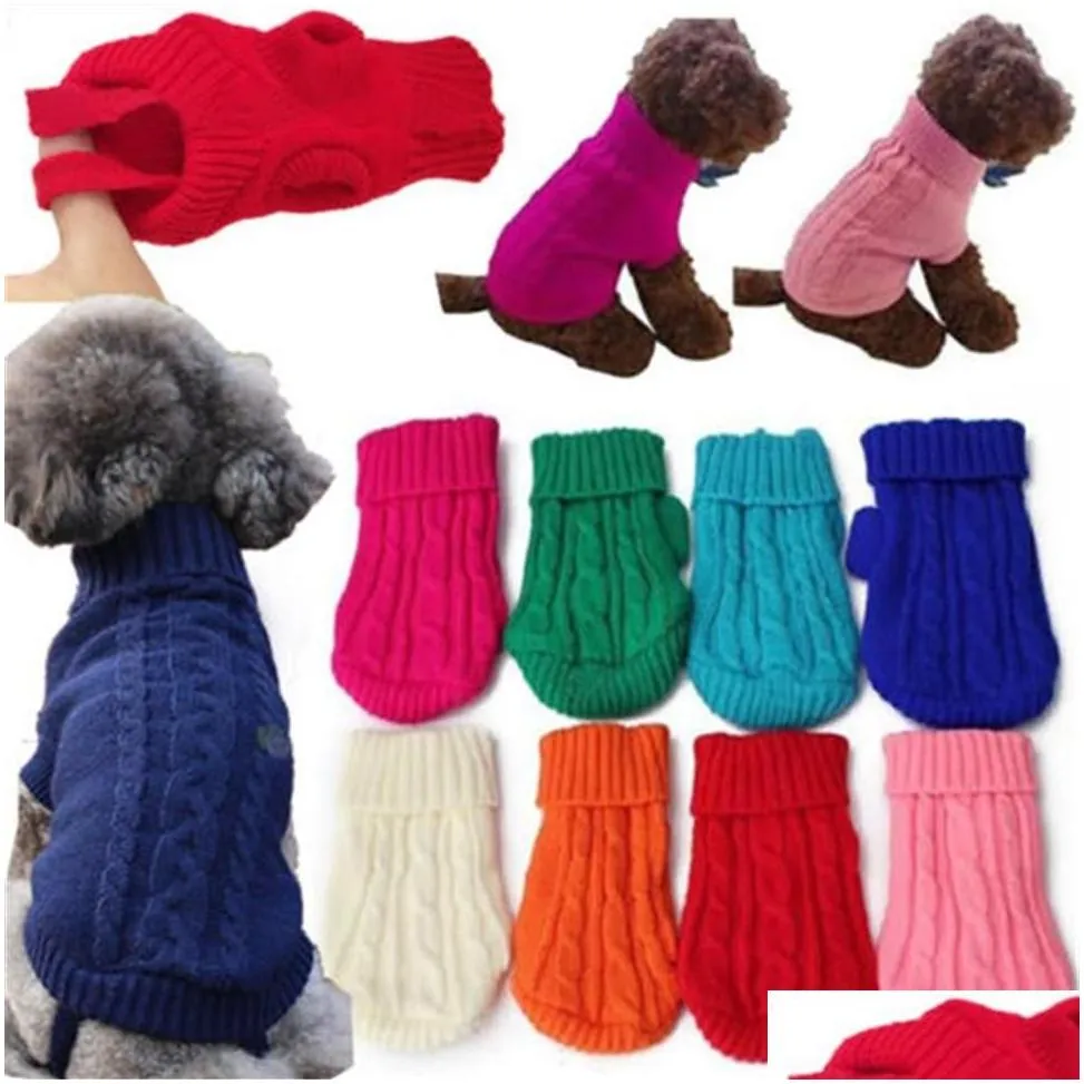 dog apparel 1pcs knitted sweater pet high neck vest clothes cat puppy coat small winter warm soft knitwear pets costume