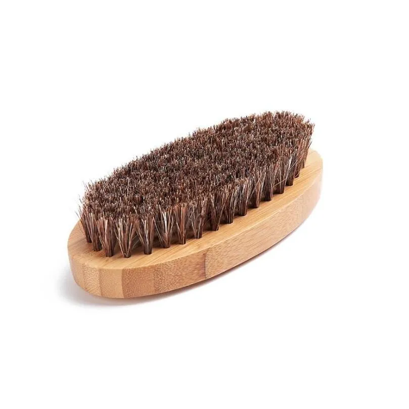 customized logo bamboo beard brush boar bristle brush oval facial brush for men grooming amazon