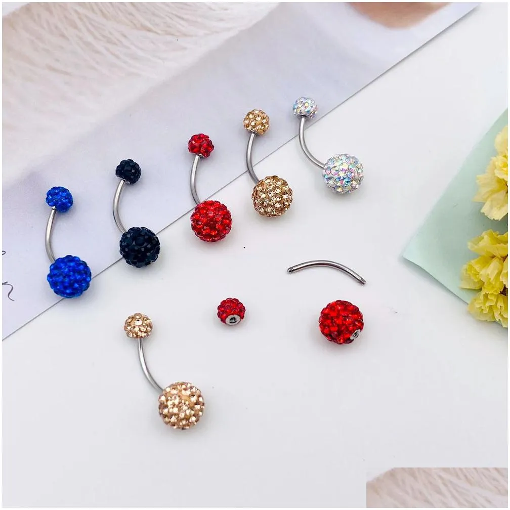 1pc crystal steel belly piercings navel piercing sexy piercing ear piercings navel earring body jewelry round body ring jewelry