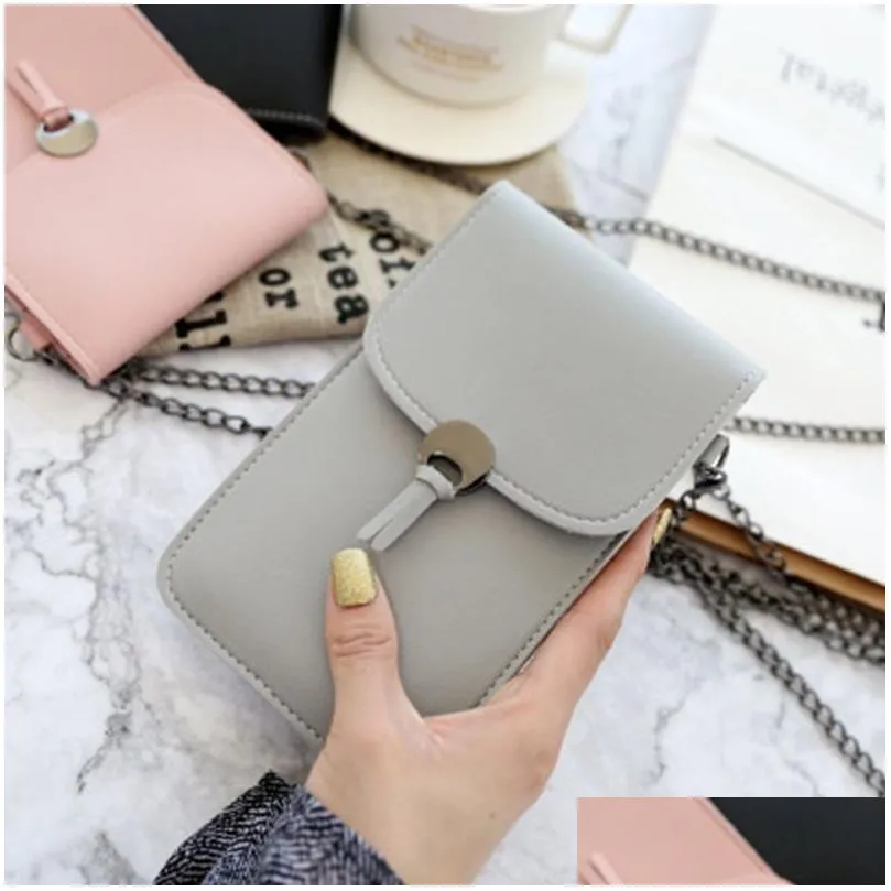 storage bags touch screen cell phone purse smartphone wallet leather shoulder strap handbag women bag for x s10  p201