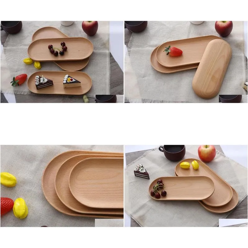 kitchen storage organization oval natural wood serving tray coffee cake fruit dishes wooden snack cheese plate decorative