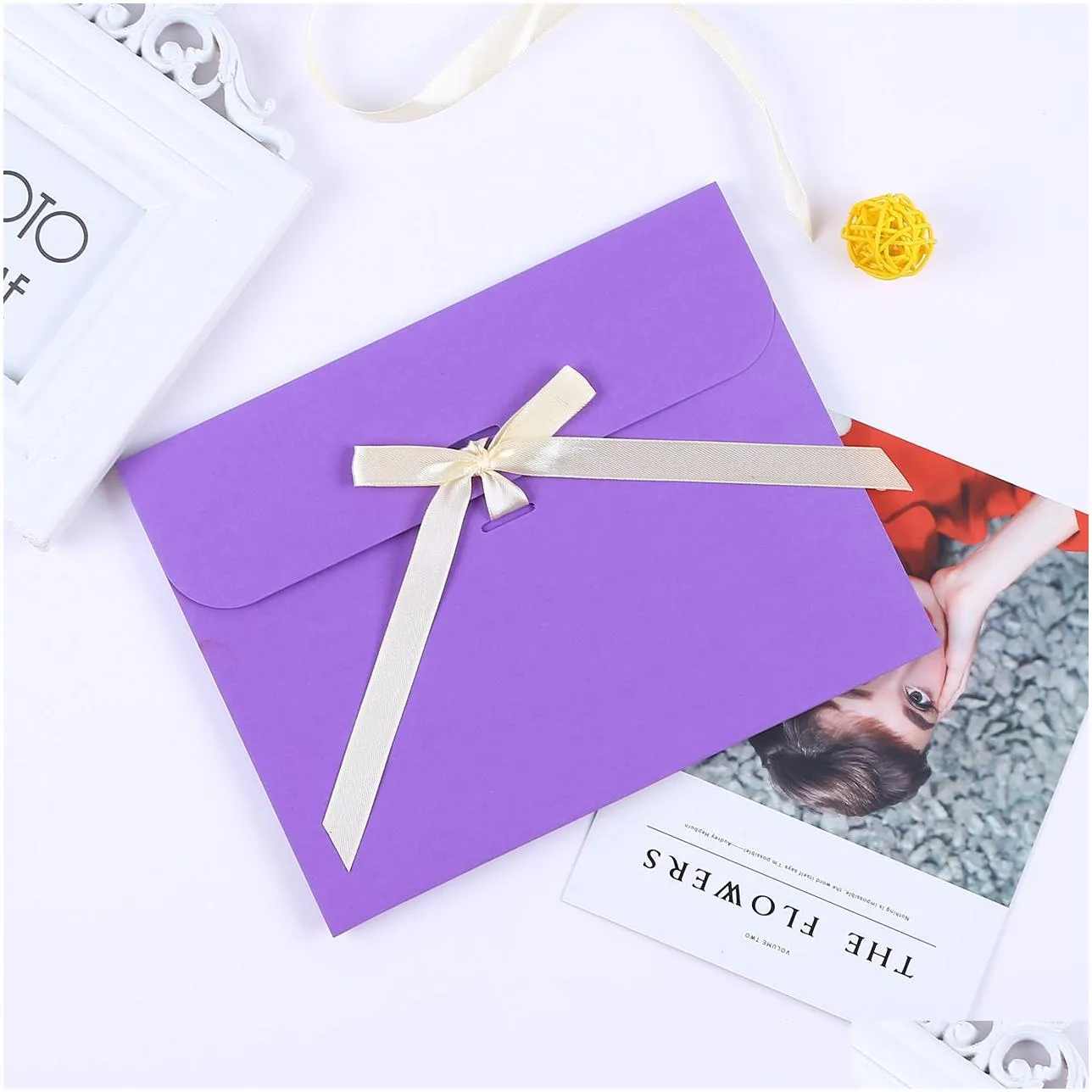 large black p o envelope packaging case white paper gift envelope for silk scarf with ribbon postcard envelope box
