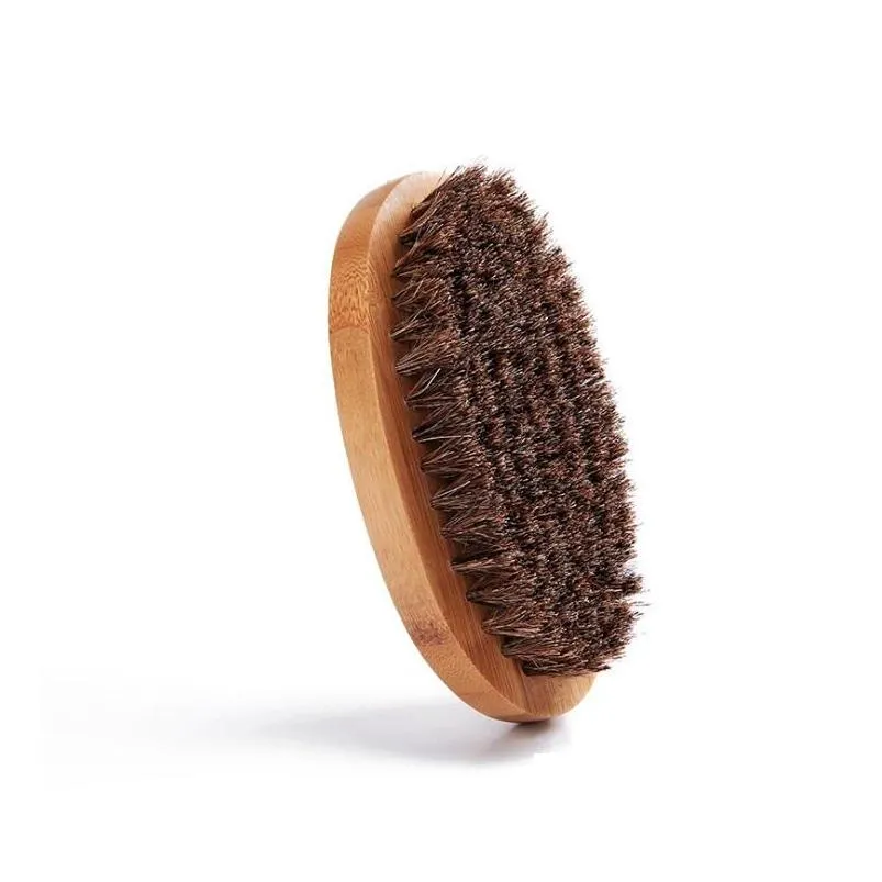 customized logo bamboo beard brush boar bristle brush oval facial brush for men grooming amazon