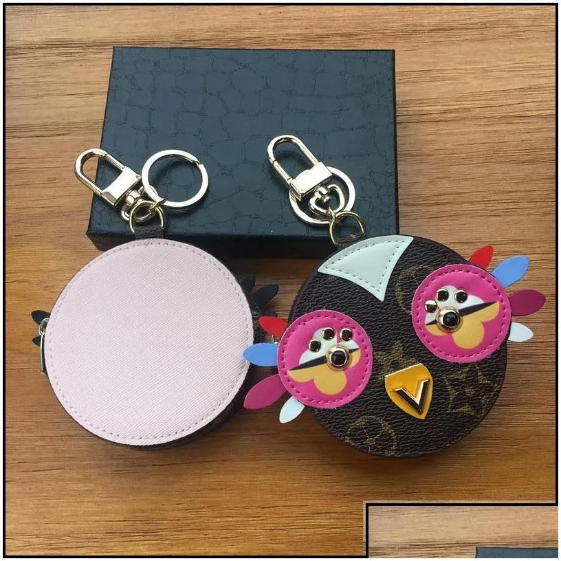 Jewelry Key Rings Cute Owl Keychains Designer Animal Car Leather Coin Keys Holder Purse Zipper Bag Drop Delivery Jewelry Dhw6P Wedding Dh9Pa