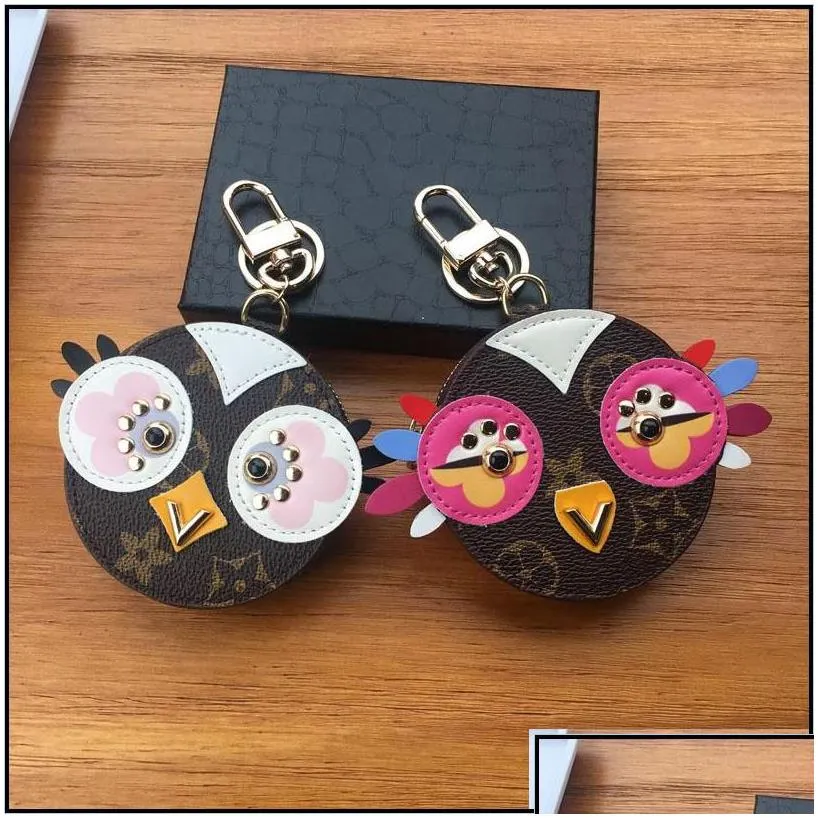 Jewelry Key Rings Cute Owl Keychains Designer Animal Car Leather Coin Keys Holder Purse Zipper Bag Drop Delivery Jewelry Dhw6P Wedding Dh9Pa