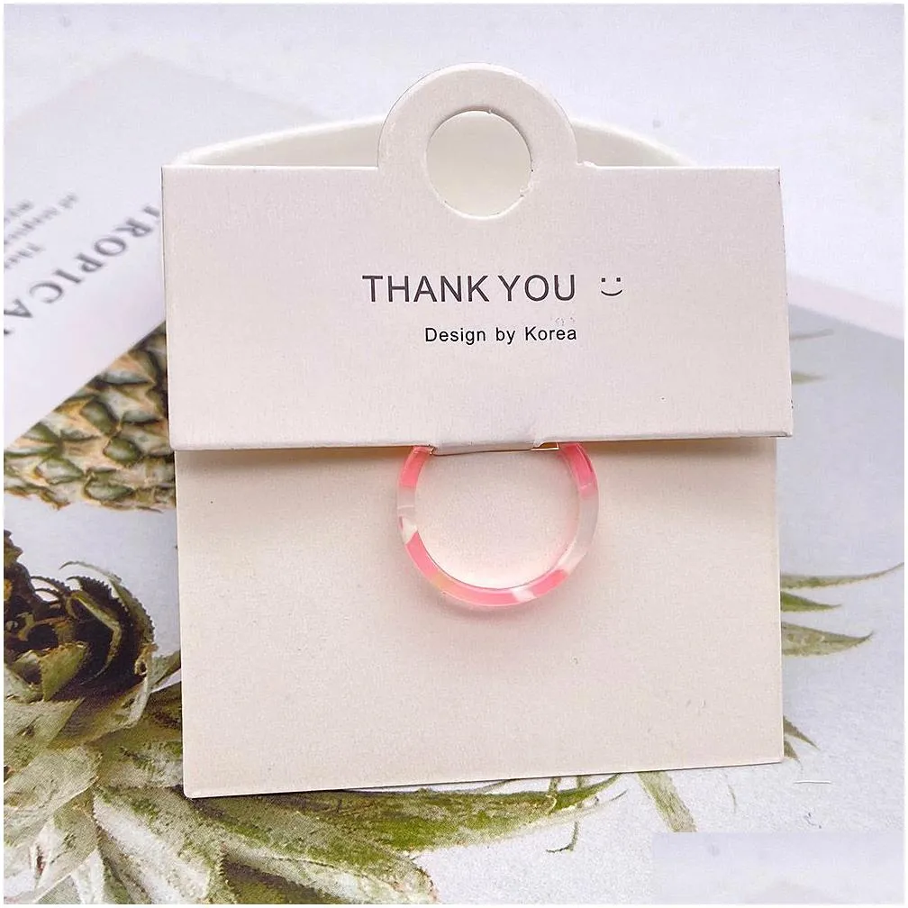 2021 new colorful transparent resin acrylic rings irregular marble pattern ring for women girls party jewelry 16.5mm