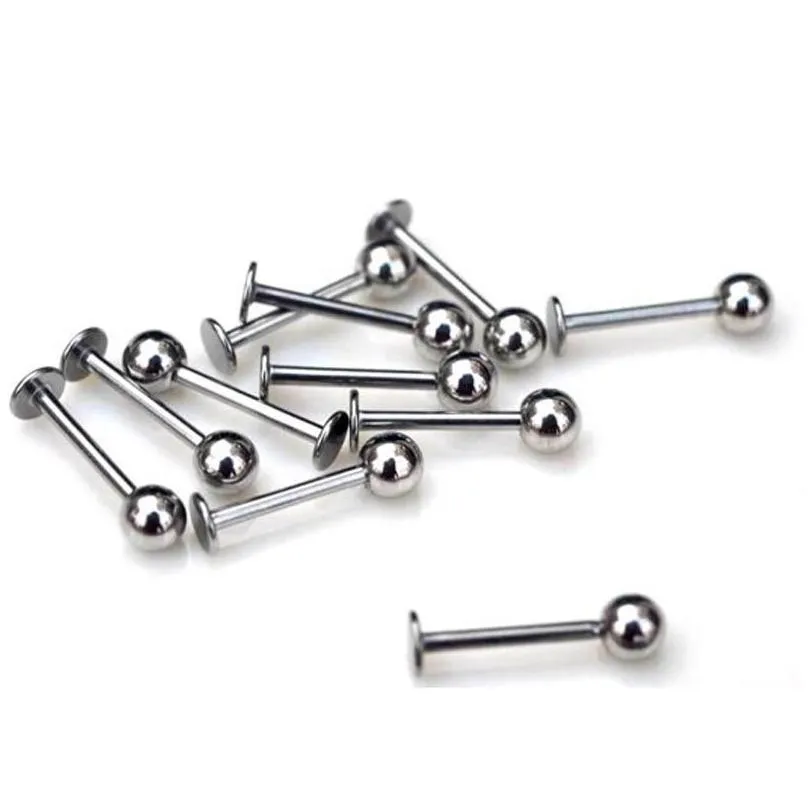 10pcs 18g ball lip ring nose ear bar stud stainless steel piercing body jewelry wholesale