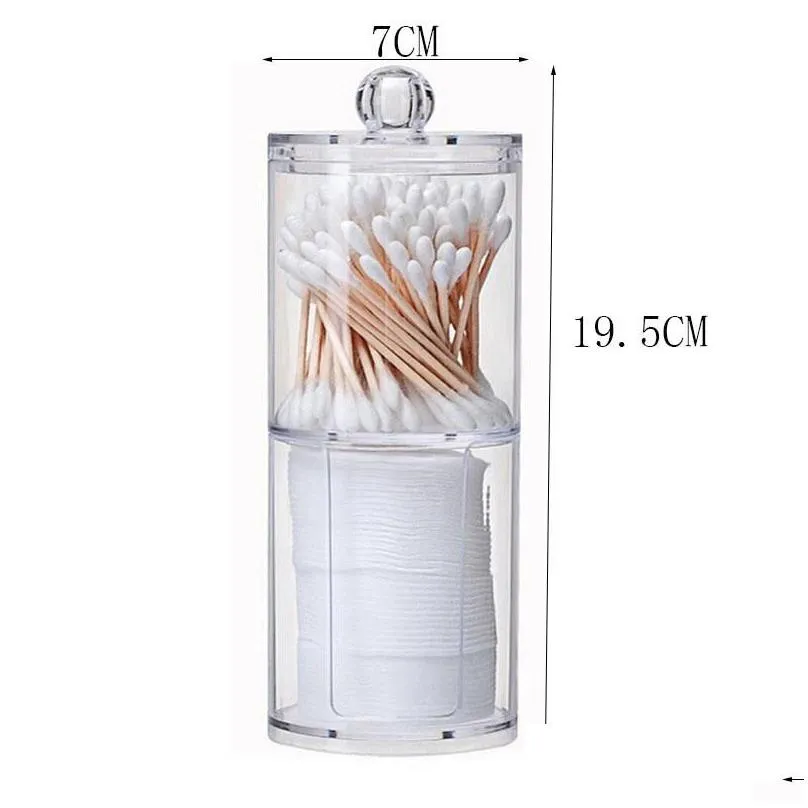 storage bags acrylic cosmetic organizer cotton bs qtip box container makeup pad jewelry holder candy