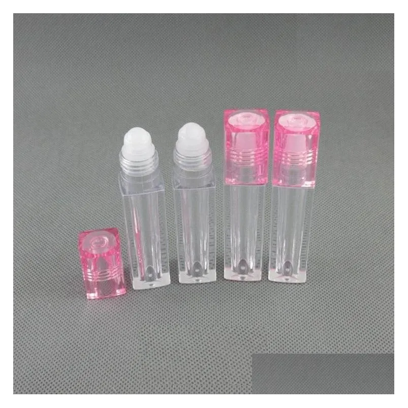wholesale 6.5ml square lip gloss oil roll on bottle portable empty refillable makeup container tube vials