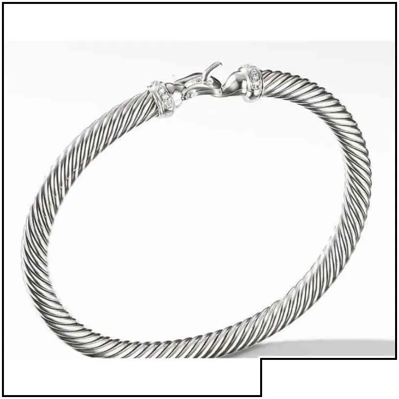 Jewelry Gold Chain Bracelet Womens Bangle Jewelry Mens Dy Trend Charm Designer Women Platinum Twisted Wire Bracelets Round Plated Head Dhzwm