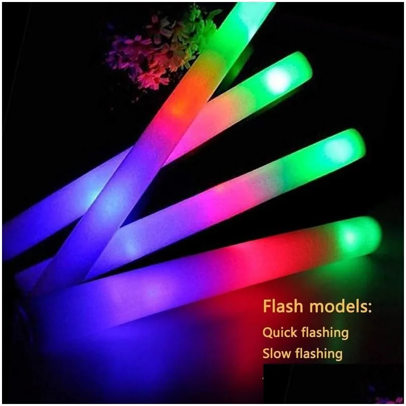 party decoration white light glow sticks 20 pcs led foam cheer batons flashing effect in the dark wedding suppliesparty